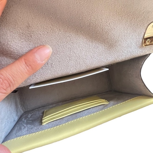 Michael Kors Greenwich Buttercup Convertible Crossbody Bag Gold Studded Chain - Picture 11 of 12